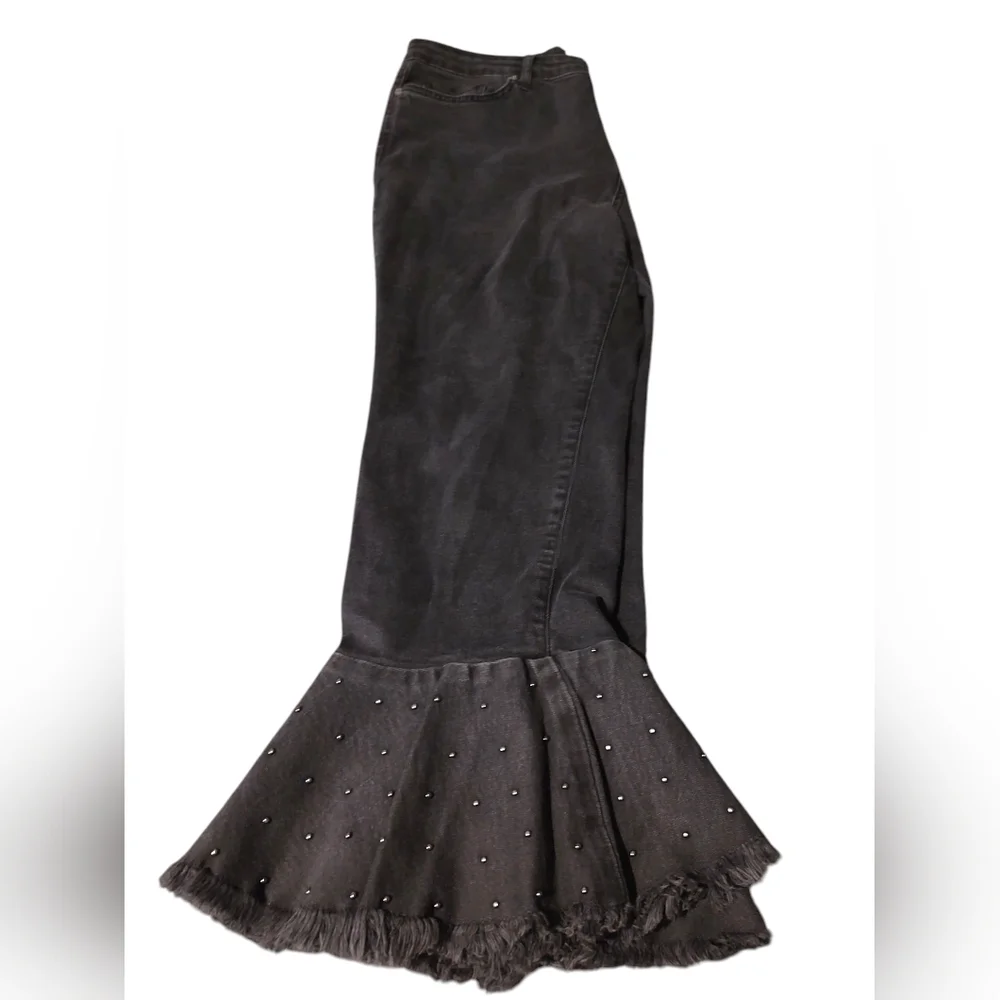 ANTHROPOLOGIE X Pilcro and the Letterpress Embellished High-Rise Black Jeans 31 - Picture 9 of 9